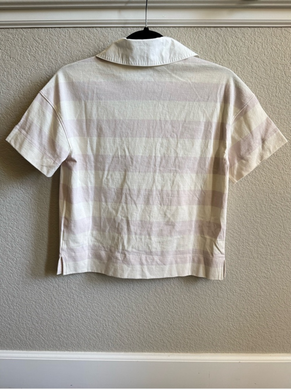 NWT Everlane The Retro Jersey Polo (Rugby) Pale Orchid/Canvas - Picture 7 of 7